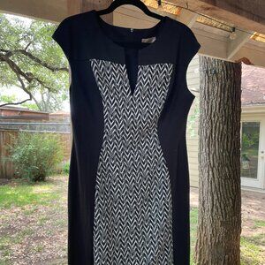 Black and black/white panel Dressbarn dress, size